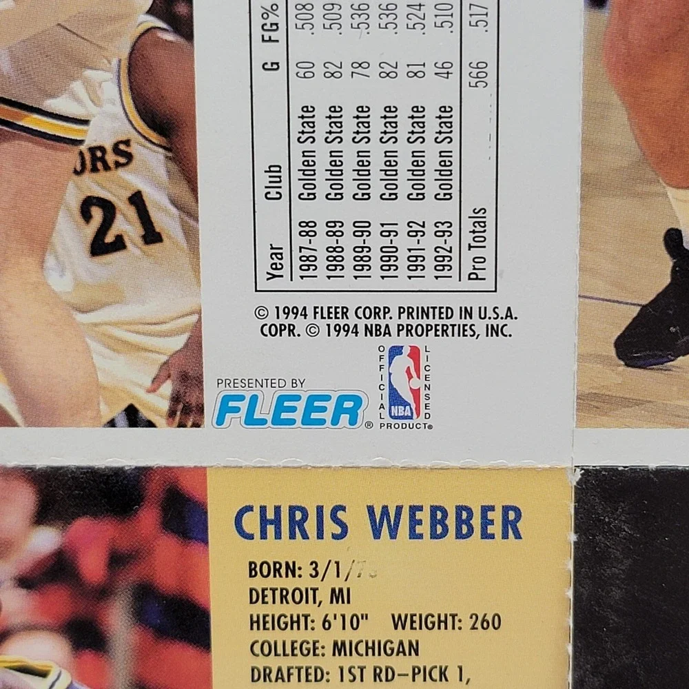 1994 Target Golden State Warriors Cards Fleer Uncut